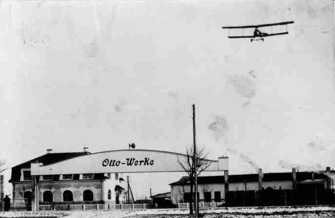 Gustav Otto flyvemaskine-fabrikken Otto-Werke i München, ca. 1911